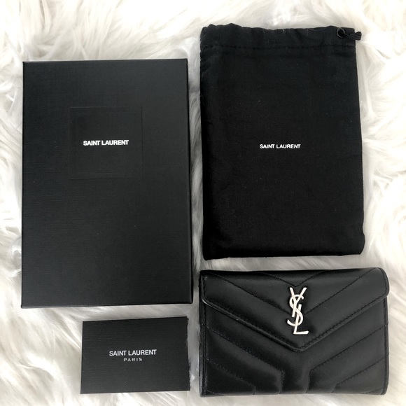 SOLD YSL Saint Laurent quilted loulou leather wallet - Picture 3 of 14